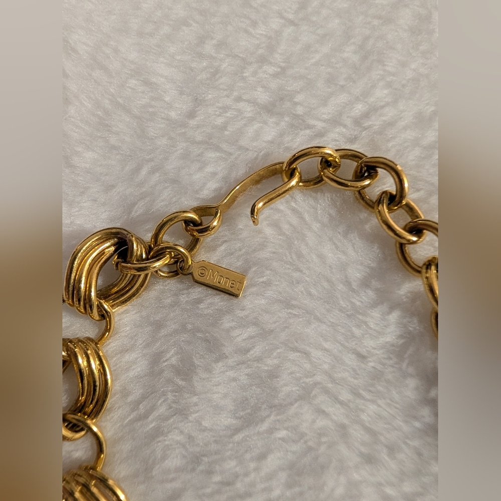 Vintage & Rare Monet Gold Women's Statement Chain Necklace - Classic Twist Link - Picture 7 of 8